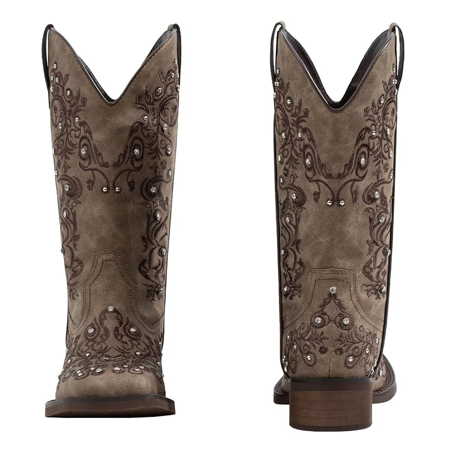 Amazon.com | SheSole Women's Cowboy Boots Square Toe